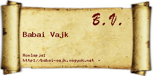 Babai Vajk névjegykártya